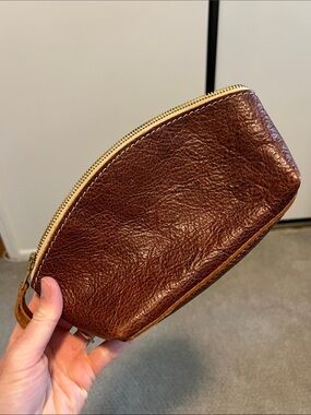 Portland Leather Brown Leather Dopp Kit Toiletry Bag